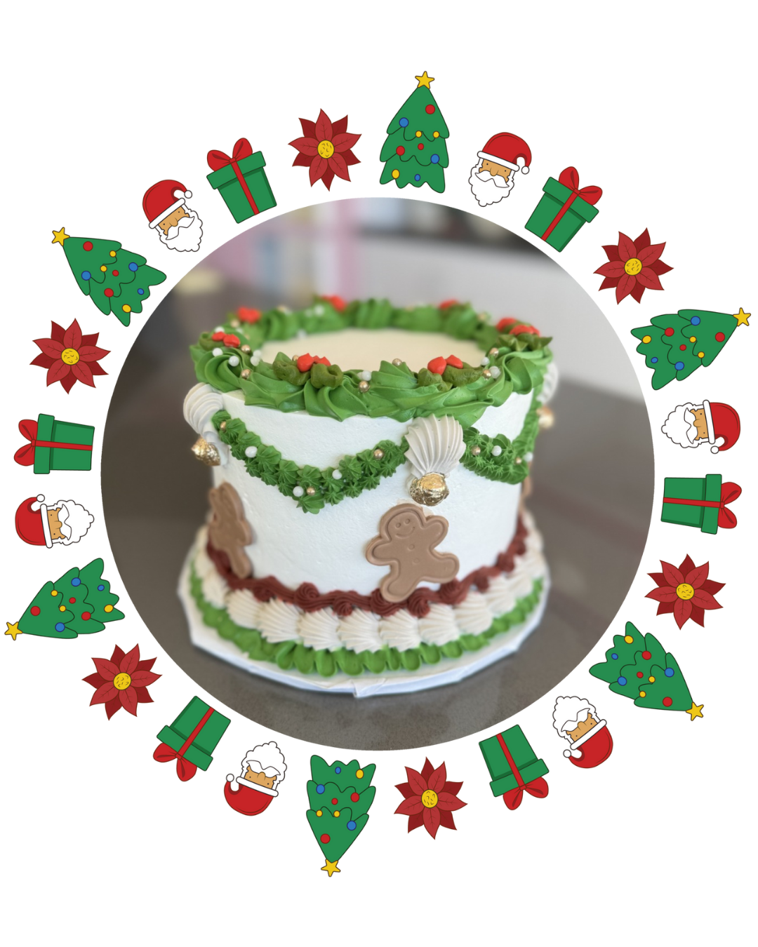 Vintage Christmas Funfetti Cake (6-12ppl)