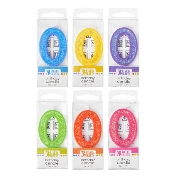 Mini Glitter Number Candles
