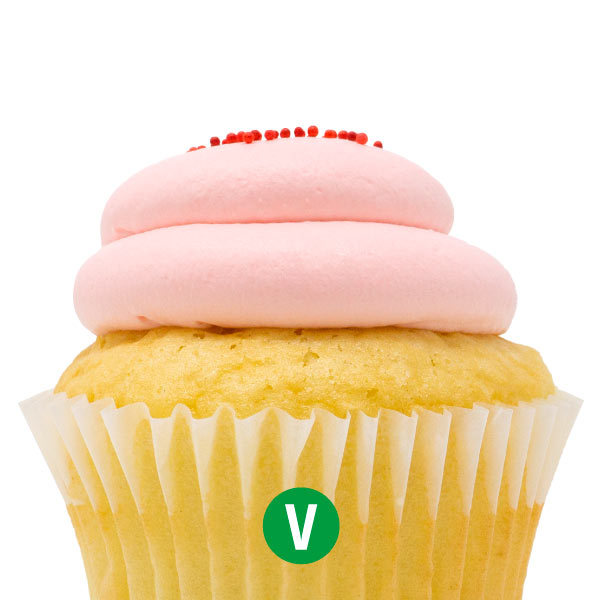 Vegan White with Strawberry Mousse Cupcake
