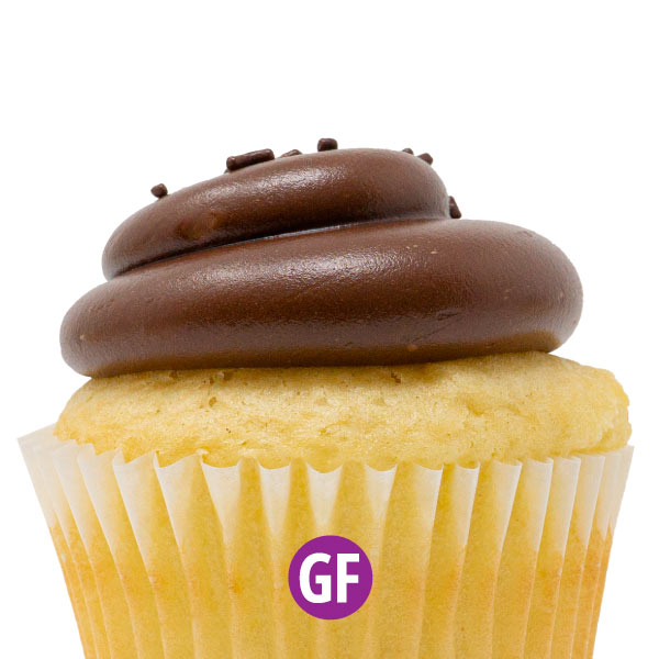Gluten-Free - White with Chocolate Fudge Cupcake