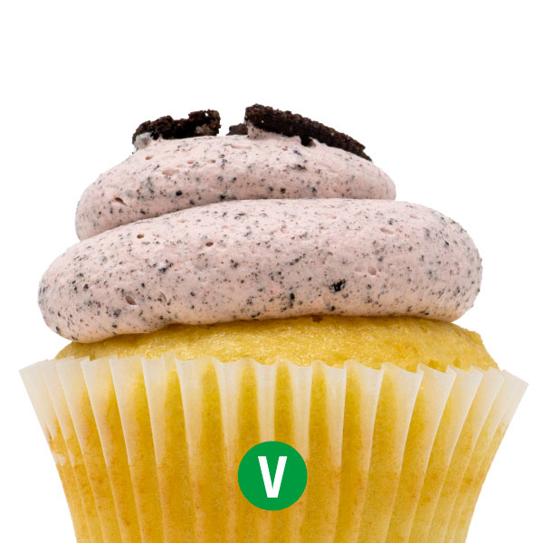 Vegan White with Strawberry Oreo Mousse Cupcake