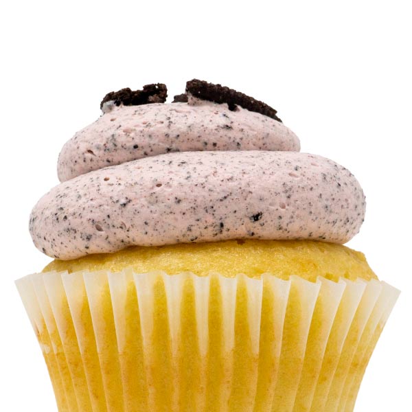 White with Strawberry Oreo Mousse Cupcake