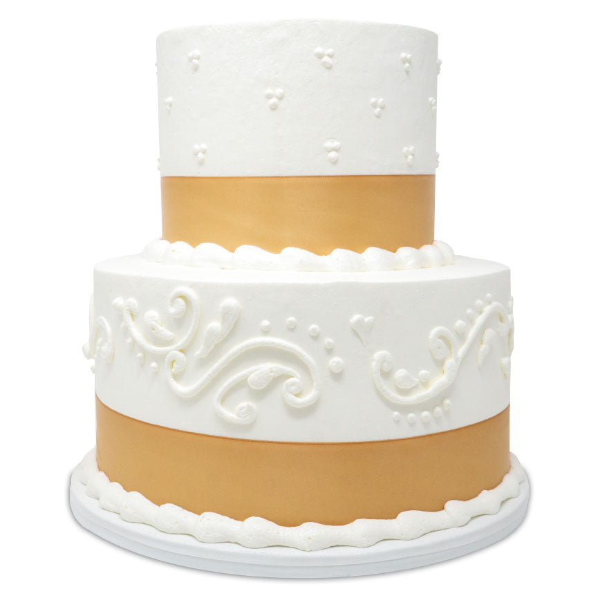 Simple Tiered Cake with Ribbon - 2 Tier Cake