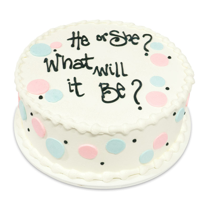 Baby Reveal/Baby Shower Cake - Large Dots