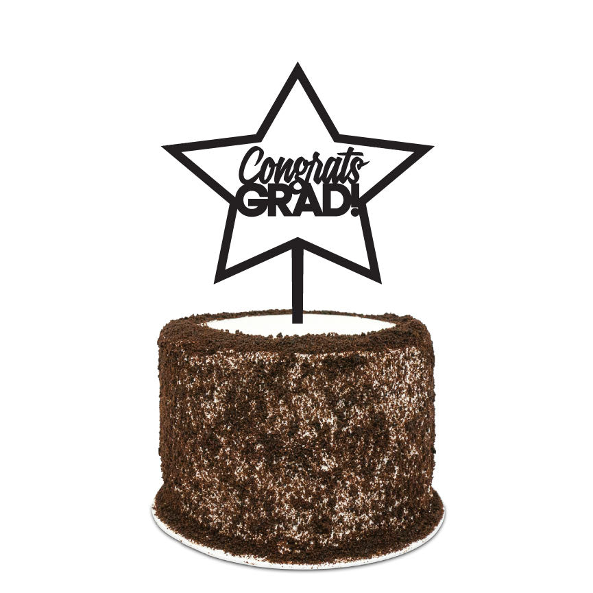 Congrats Grad Star Cake Topper