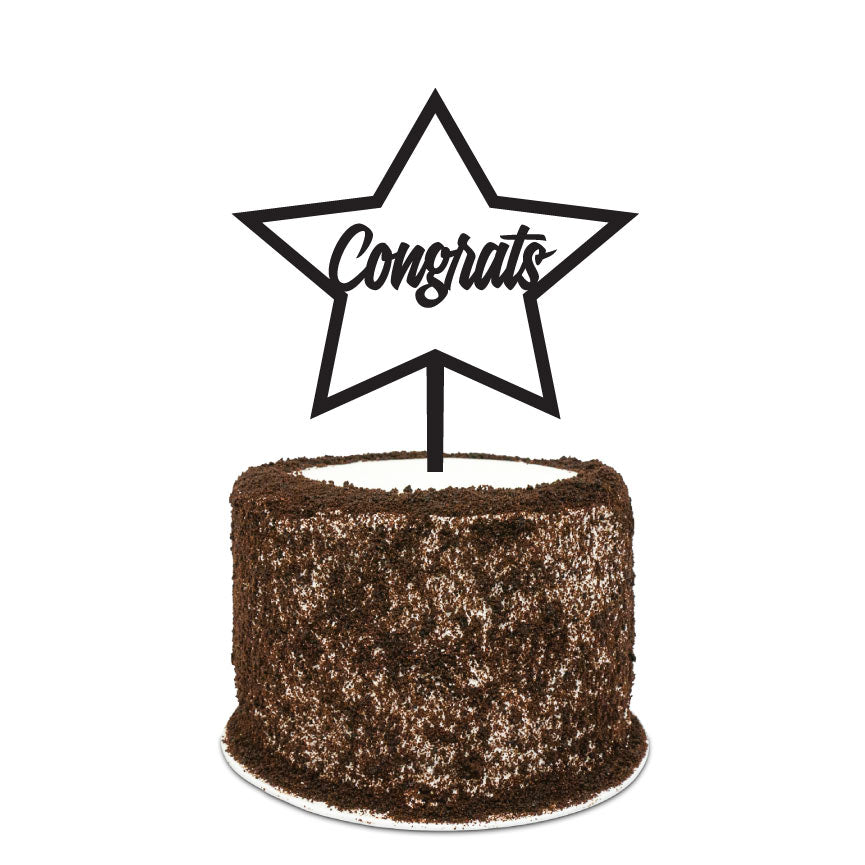 Congrats Star Cake Topper