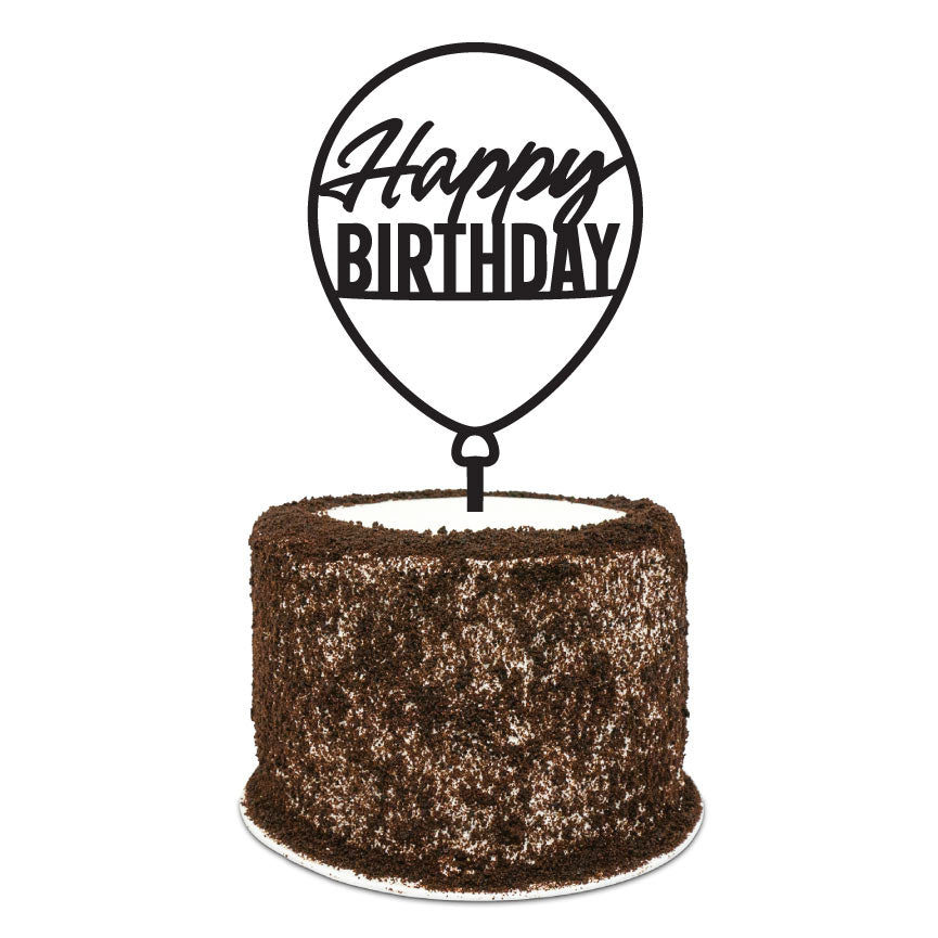 Happy Birthday Balloon Cake Topper - Open Style
