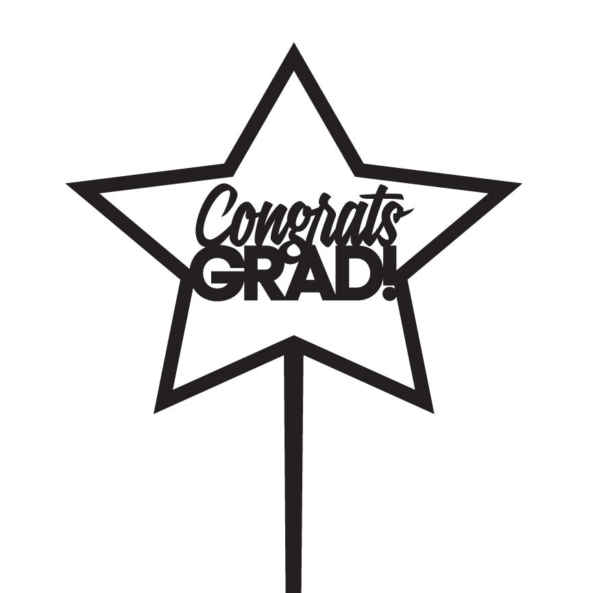 Congrats Grad Star Cake Topper
