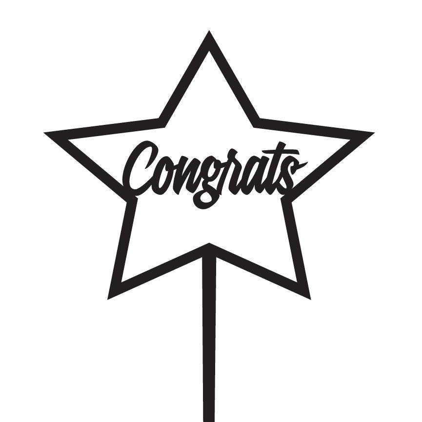 Congrats Star Cake Topper