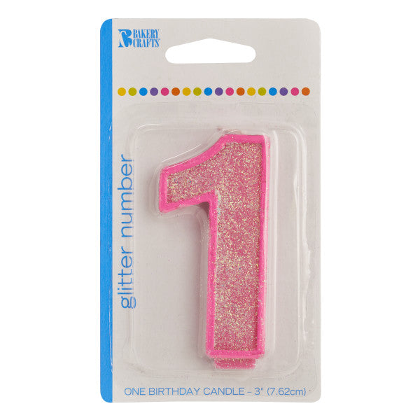 Large Glitter Number Candles
