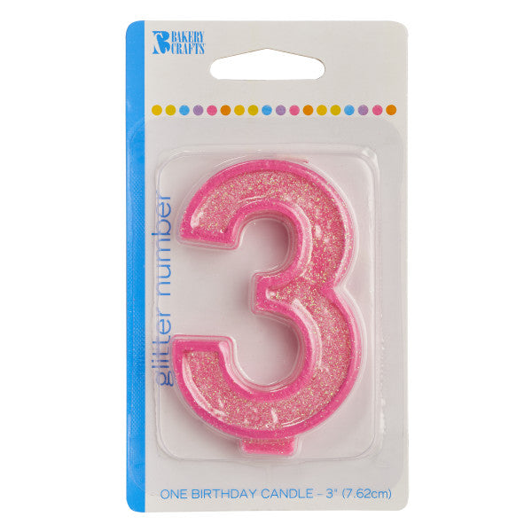 Large Glitter Number Candles