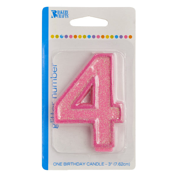 Large Glitter Number Candles
