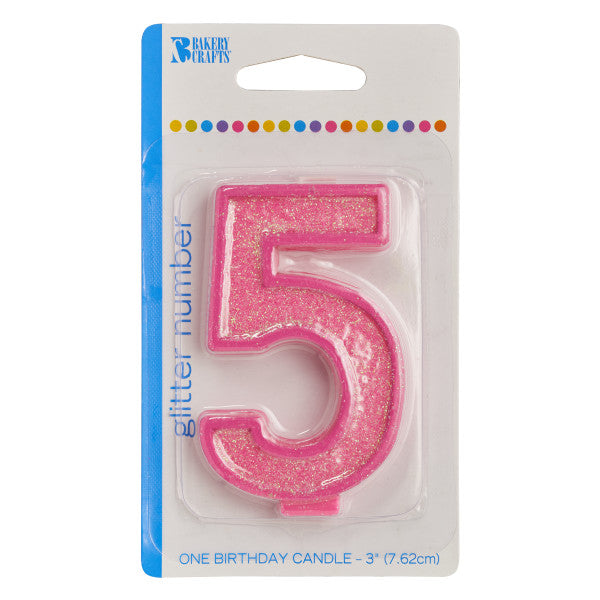 Large Glitter Number Candles