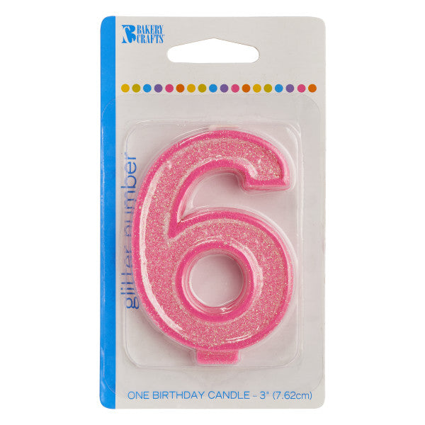 Large Glitter Number Candles