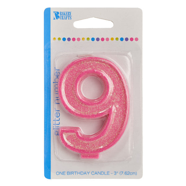 Large Glitter Number Candles