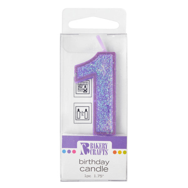 Mini Glitter Number Candles