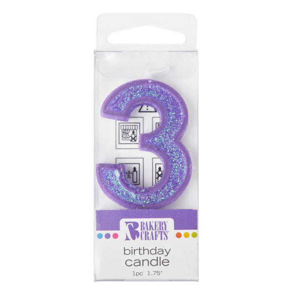 Mini Glitter Number Candles
