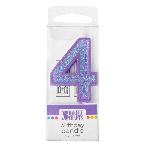 Mini Glitter Number Candles