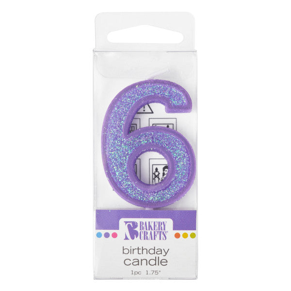 Mini Glitter Number Candles