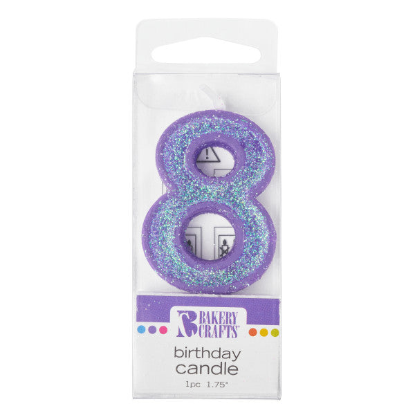 Mini Glitter Number Candles