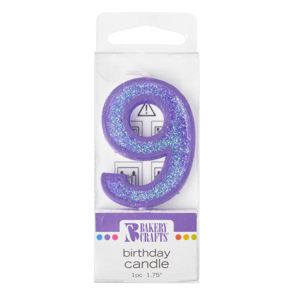 Mini Glitter Number Candles