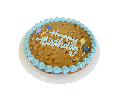 Blue Chocolate Chip HBD Cookie 8"