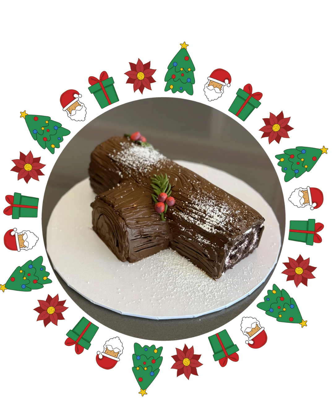 Yule Log Cake  (8-10ppl)