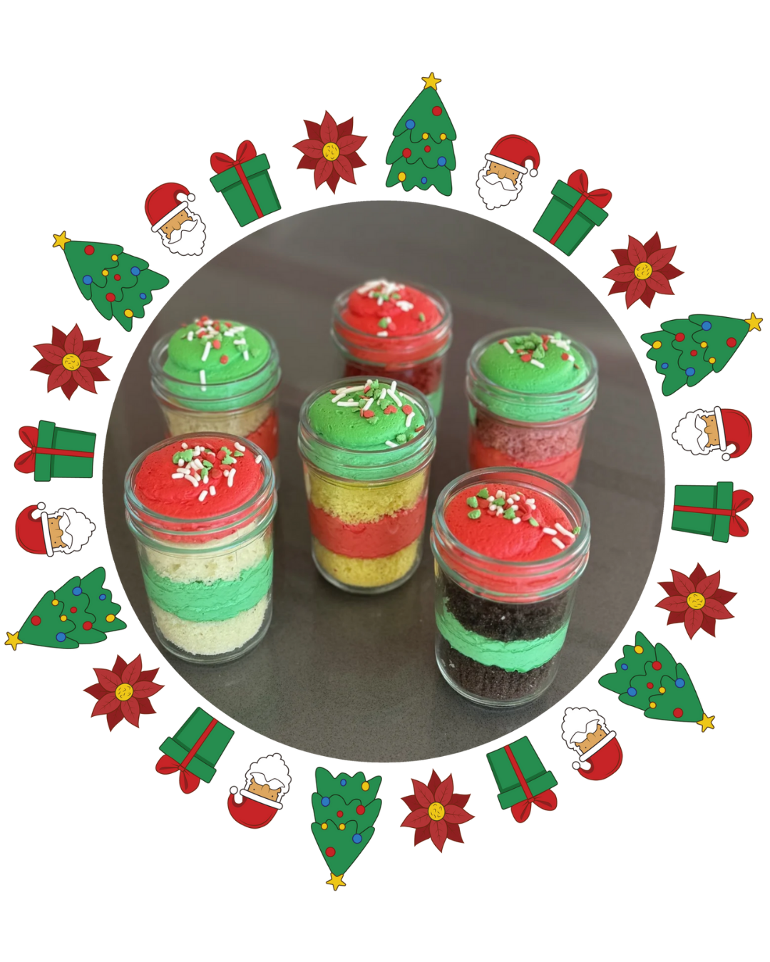 Christmas Cake Jars 6pc