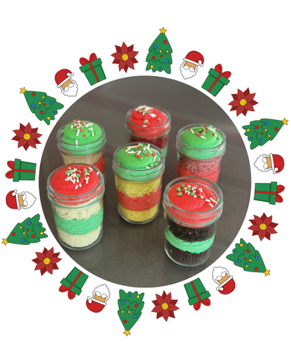 Christmas Cake Jars 6pc