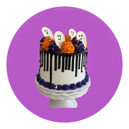 Ghostly Drip Halloween Cake