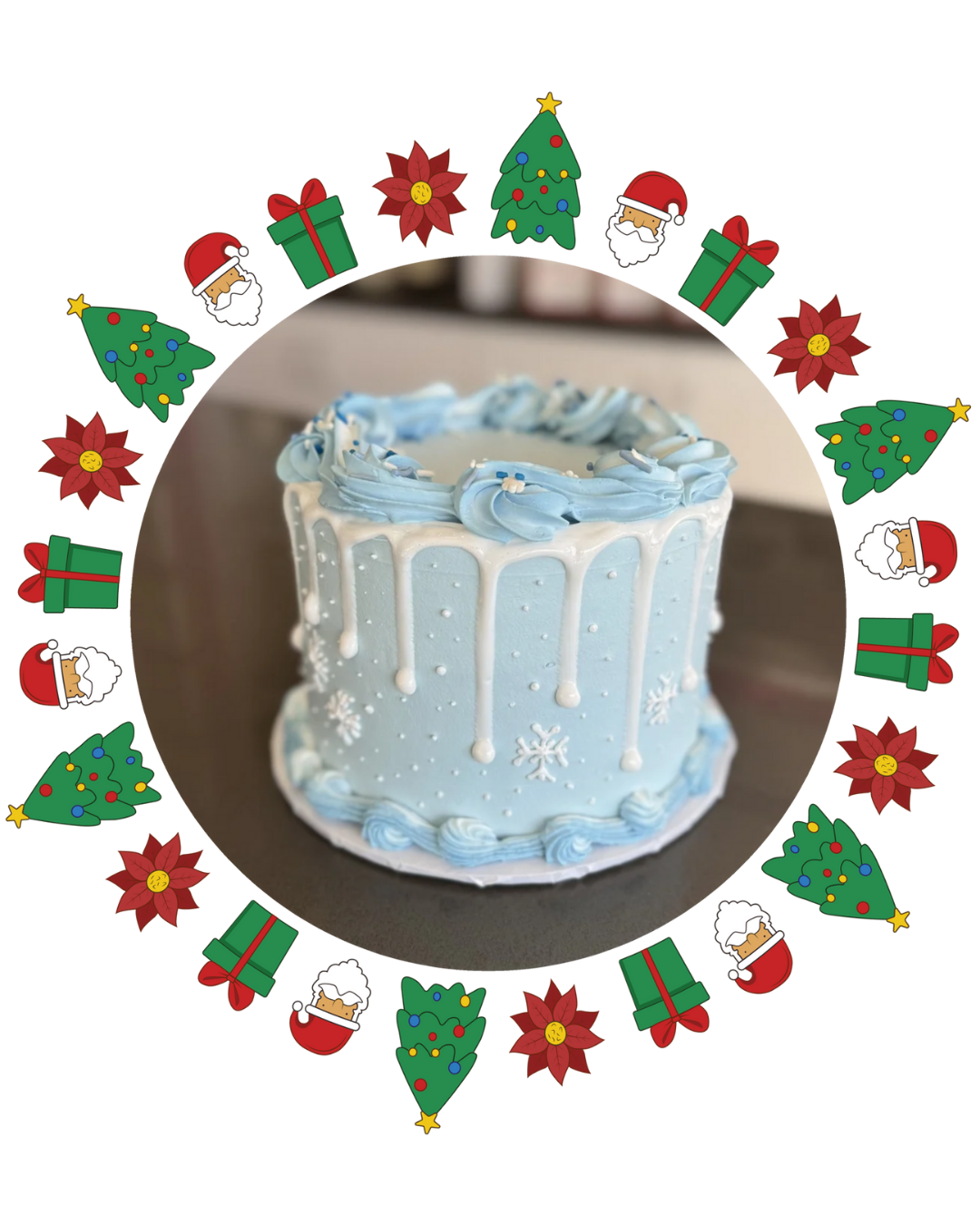 Drip Christmas Chocolate Cake (6-12ppl)
