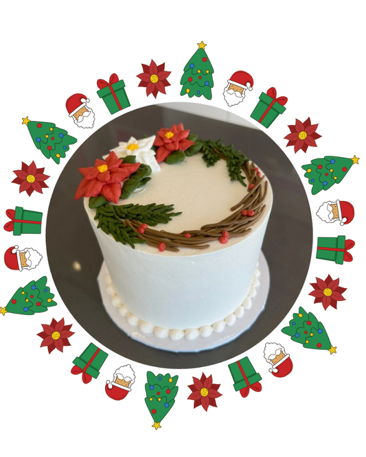 Wreath Christmas Red Velvet Cake (6-12ppl)