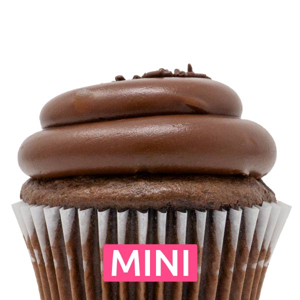 Chocolate with Chocolate Fudge Mini Cupcakes - Dozen