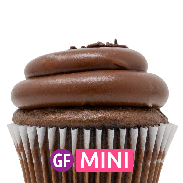 Gluten-Free - Chocolate with Chocolate Fudge Mini Cupcakes - Dozen
