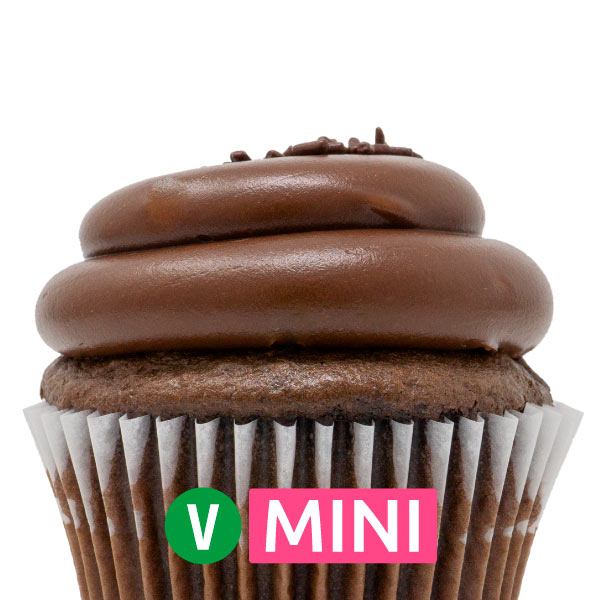 Vegan Chocolate with Chocolate Fudge Mini Cupcakes - Dozen