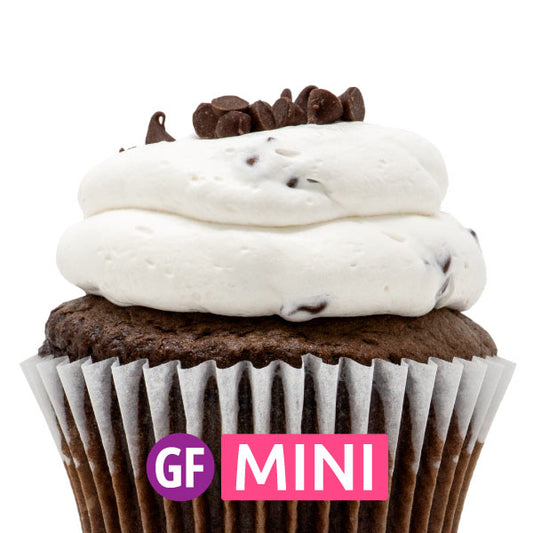 Gluten-Free - Chocolate with Chocolate Chip Mousse Mini Cupcakes - Dozen