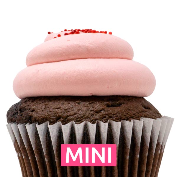 Chocolate with Strawberry Mousse Mini Cupcakes - Dozen
