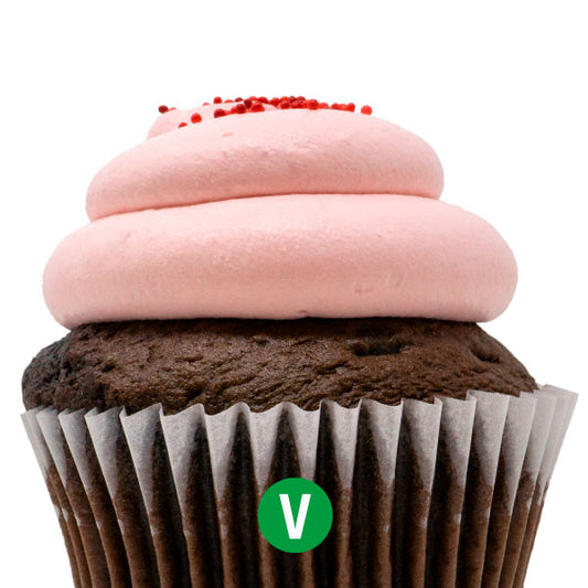 Vegan Chocolate with Strawberry Mousse Cupcake