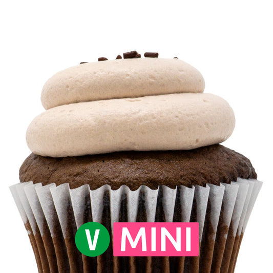 Vegan Chocolate with Chocolate Mousse Mini Cupcakes - Dozen