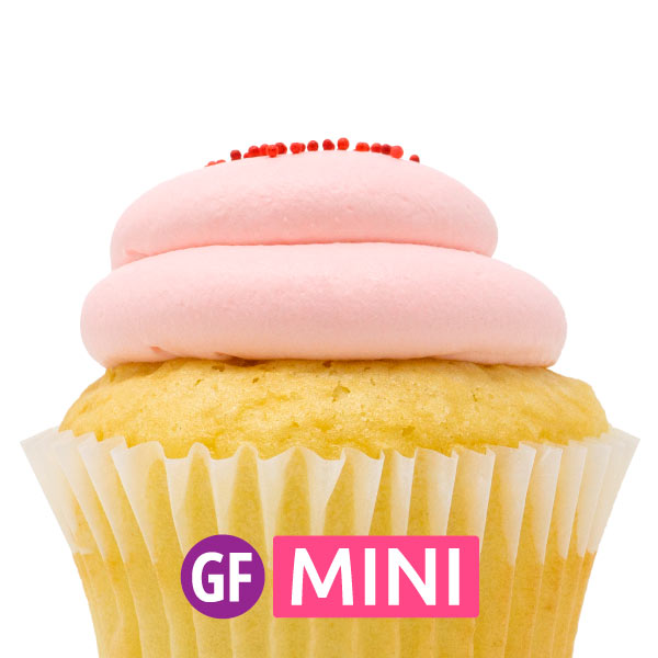 Gluten-Free - White with Strawberry Mousse Mini-Cupcakes - Dozen