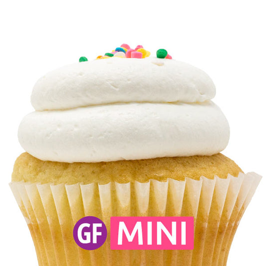 Gluten-Free - White with Vanilla Mousse Mini Cupcakes - Dozen