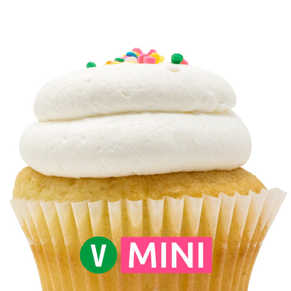 Vegan White with Vanilla Mousse Mini Cupcakes - Dozen
