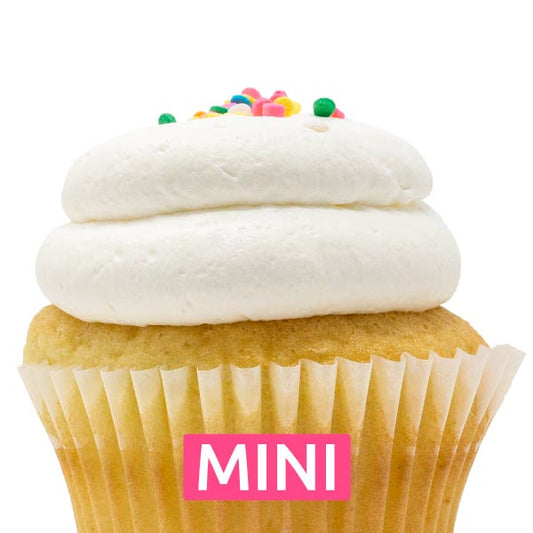 White with Vanilla Mousse Mini Cupcakes - Dozen