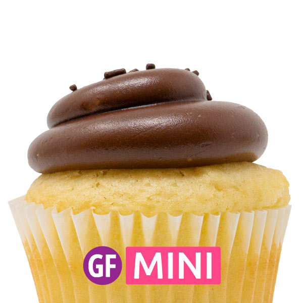 Gluten-Free - White with Chocolate Fudge Mini Cupcakes - Dozen