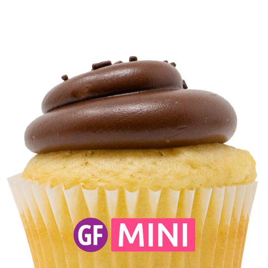 Gluten-Free - White with Chocolate Fudge Mini Cupcakes - Dozen