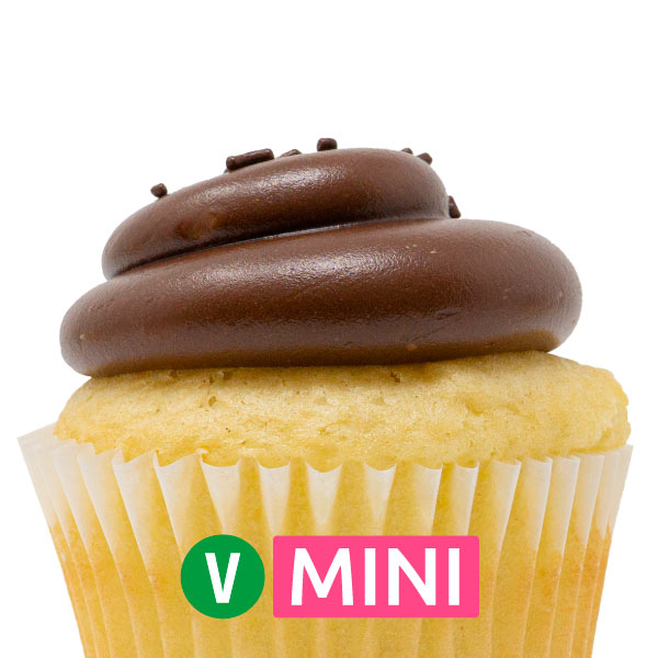 Vegan White with Chocolate Fudge Mini Cupcakes - Dozen