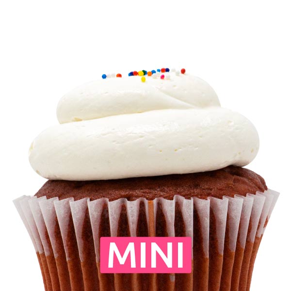 Red Velvet with Cream Cheese Mousse Mini-Cupcakes - Dozen