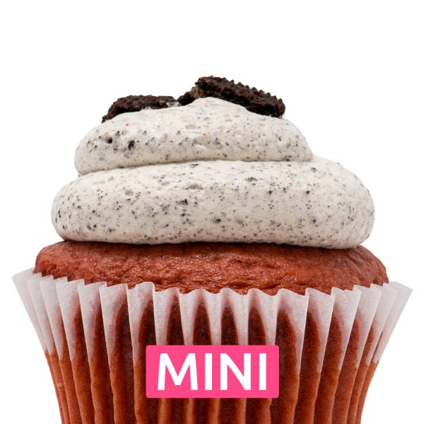 Red Velvet with Oreo Mousse Mini Cupcakes - Dozen