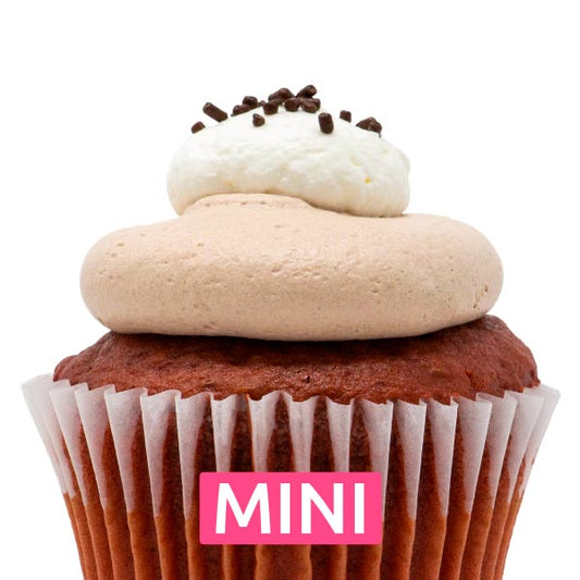 Red Velvet with Nutella Mousse Mini Cupcakes - Dozen