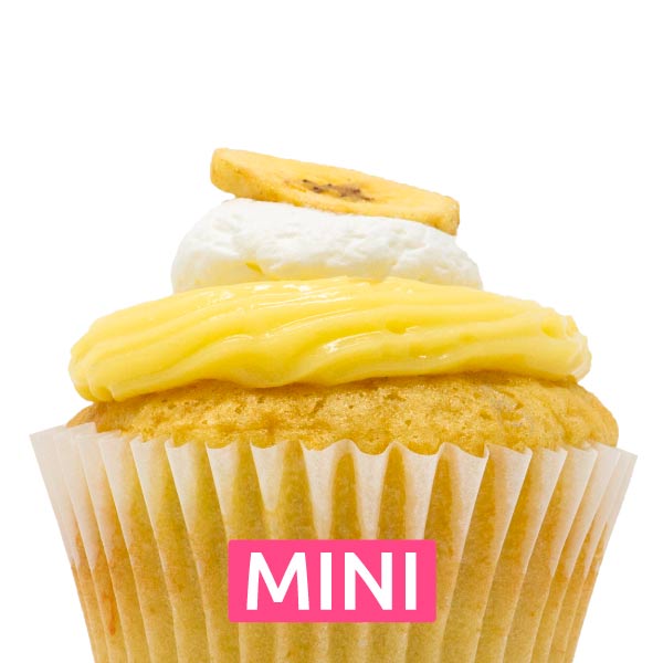 Banana with Vanilla Cream Mini Cupcakes - Dozen